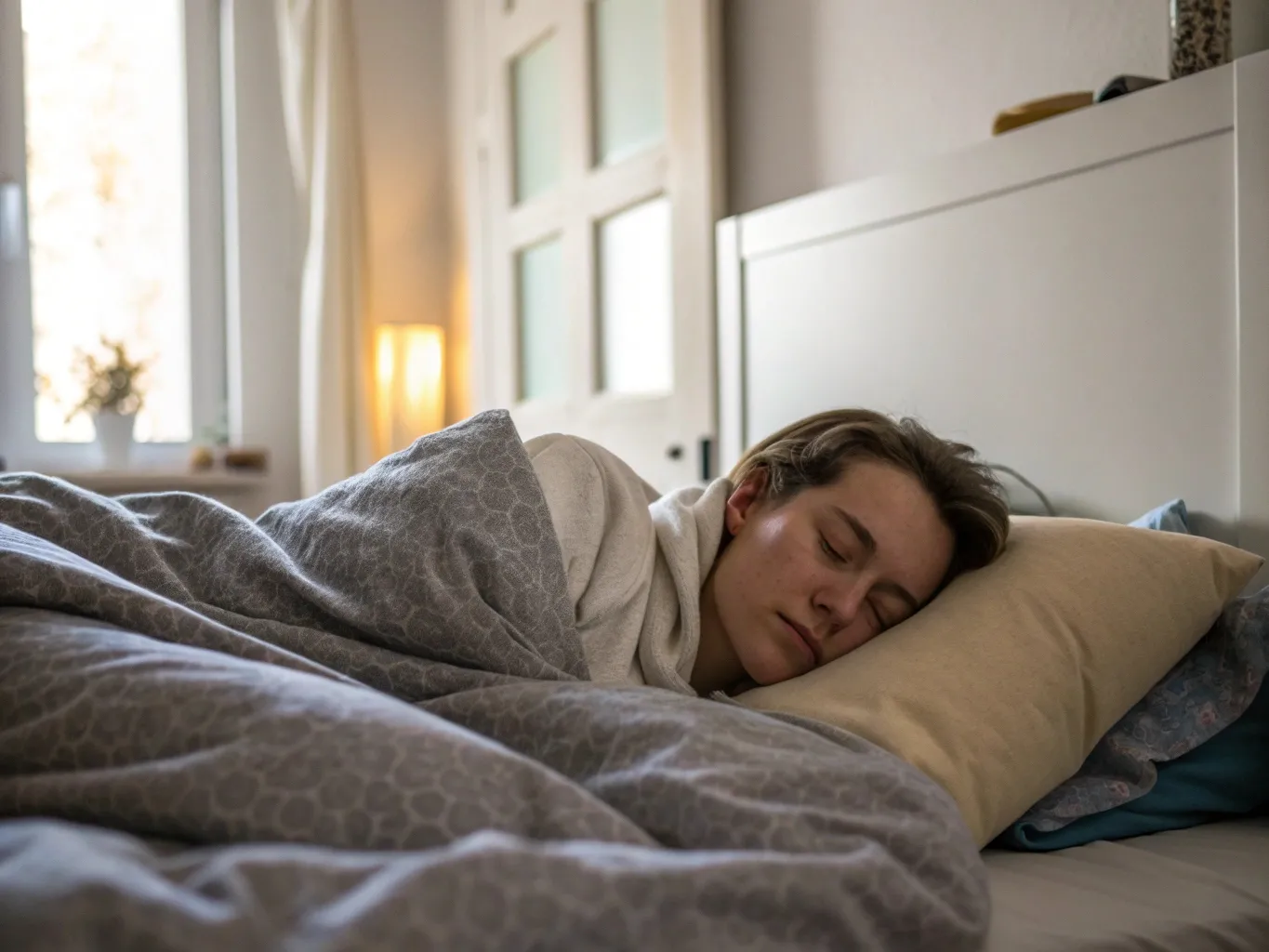 Person der sover fredeligt